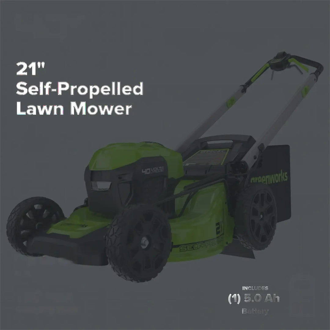 40V 21" Cordless Battery Self-Propelled Lawn Mower: 5.0 Ah USB Batteries and Charger, LM2154S