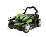 Load image into Gallery viewer, 48V (24V x 2) 17" Cordless Battery Push Lawn Mower w/ Two (2) 4.0Ah USB Batteries &amp; Dual Port Charger, LM1712