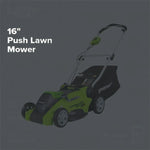 Load image into Gallery viewer, 40V 16" Cordless Battery Brushless Push Lawn Mower and 350 CFM Blower Combo Kit: 4.0 Ah Battery and Charger