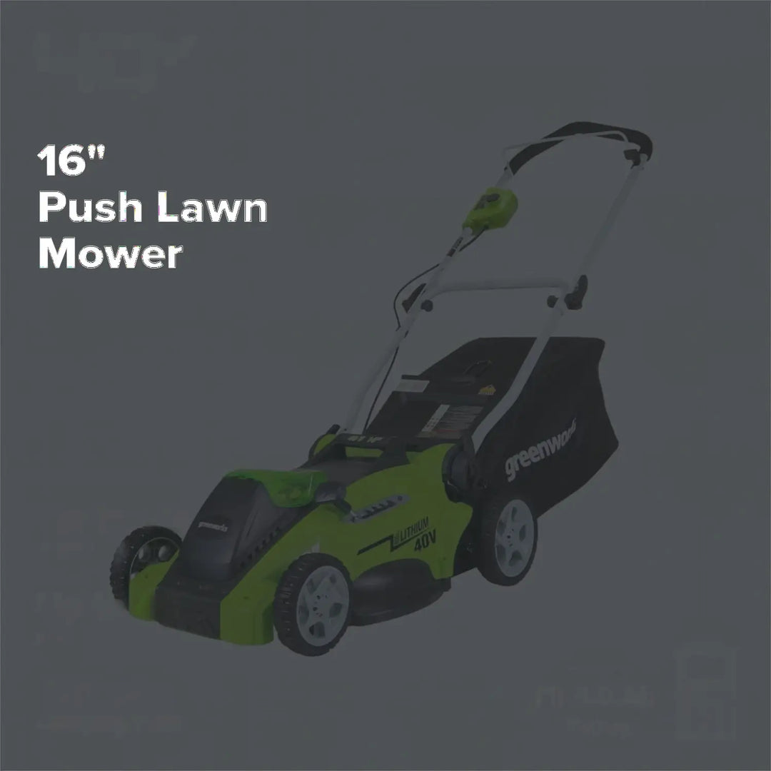 40V 16" Cordless Battery Brushless Push Lawn Mower and 350 CFM Blower Combo Kit: 4.0 Ah Battery and Charger