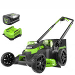 Load image into Gallery viewer, 80V 25" Cordless Battery Dual Blade Self-Propelled Mower: 4.0 Ah Battery and Rapid Charger, LM2508S