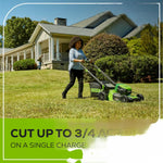 Load image into Gallery viewer, OPEN BOX 80V 21" Cordless Battery 4-in-1 Self-Propelled Lawn Mower: 4.0 Ah: 2.0 Ah Battery and Rapid Charger, LM2118S
