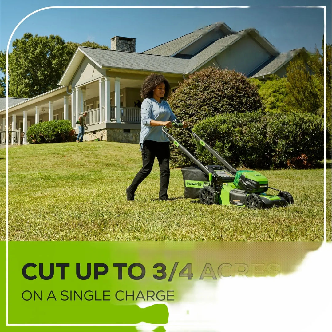 RENEWED 80V 21" Cordless Battery 4-in-1 Self-Propelled Lawn Mower: (1) 4.0 Ah, (1) 2.0 Ah Battery and Rapid Charger, LM2118S