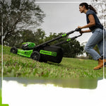 Load image into Gallery viewer, RENEWED 80V 21" Cordless Battery 4-in-1 Self-Propelled Lawn Mower: (1) 4.0 Ah, (1) 2.0 Ah Battery and Rapid Charger, LM2118S