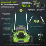 Load image into Gallery viewer, 60V 21" Cordless Battery Self-Propelled Mower: (2) 5Ah Battery and 6A Rapid Charger, LM2156S