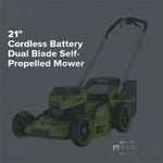 Load image into Gallery viewer, 60V 21" Cordless Battery Dual Blade Self-Propelled Mower, (1) 8Ah battery and 6A Charger, LM2146S