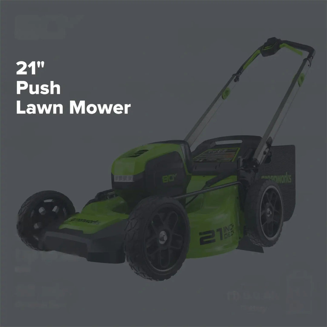 80V 21" Cordless Battery 4-in-1 Push Lawn Mower: 4.0 Ah Battery and Charger, LM2108