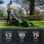 Load image into Gallery viewer, 80V 21" Cordless Battery 4-in-1 Push Lawn Mower: 5.0 Ah Battery and 4A Charger, LM2108