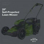 Load image into Gallery viewer, 80V 21" Cordless Battery 4-in-1 Self-Propelled Lawn Mower, 8.0 Ah Battery and 6A Charger, LM2108S