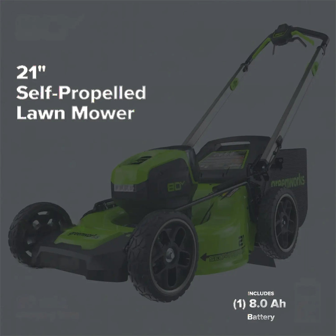 80V 21" Cordless Battery 4-in-1 Self-Propelled Lawn Mower, 8.0 Ah Battery and 6A Charger, LM2108S