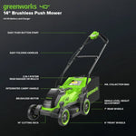 Load image into Gallery viewer, 40V 14" Cordless Battery BL Push Lawn Mower: 4.0 Ah Battery and Charger, LM1414