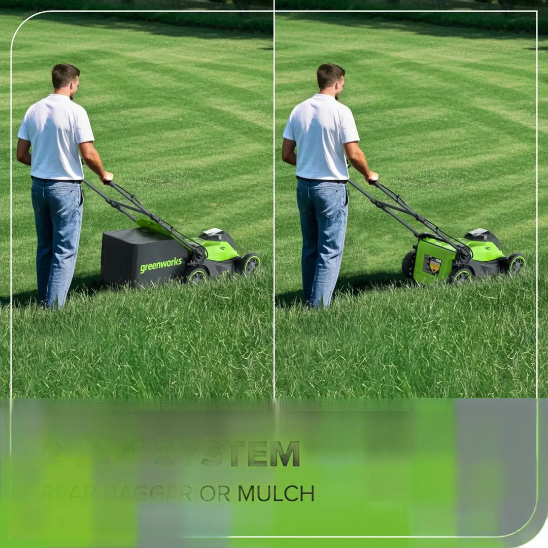 40V 17" Cordless Battery Brushless Push Lawn Mower: 4.0 Ah Battery and Charger, LM1724