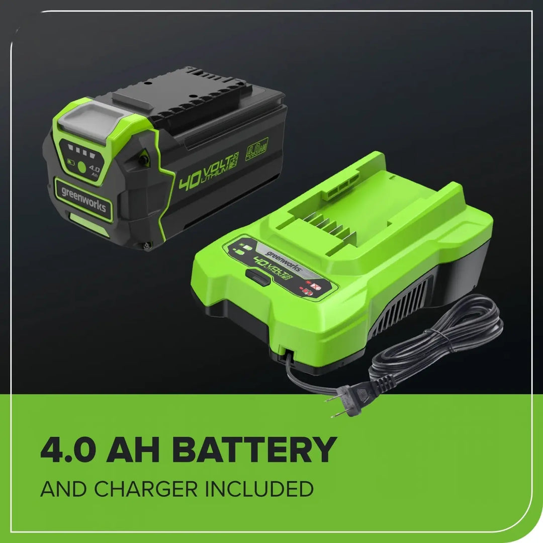 40V 17" Cordless Battery Brushless Push Lawn Mower: 4.0 Ah Battery and Charger, LM1724