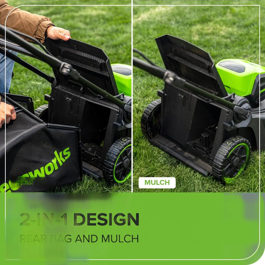 60V 17" Cordless Battery Push Lawn Mower: 4.0 Ah Battery and Charger, LM1716