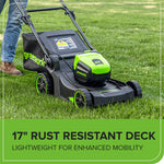 Load image into Gallery viewer, 60V 17" Cordless Battery Push Lawn Mower: 4.0 Ah Battery and Charger, LM1716