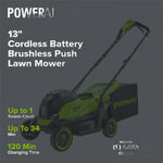 Load image into Gallery viewer, 24V 13" Cordless Battery Brushless Push Lawn Mower: 4.0 Ah Battery and Charger, LM1322
