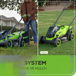 Load image into Gallery viewer, 24V 13" Cordless Battery Brushless Push Lawn Mower: 4.0 Ah Battery and Charger, LM1322
