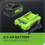 Load image into Gallery viewer, 24V 13" Cordless Battery Brushless Push Lawn Mower: 4.0 Ah Battery and Charger, LM1322