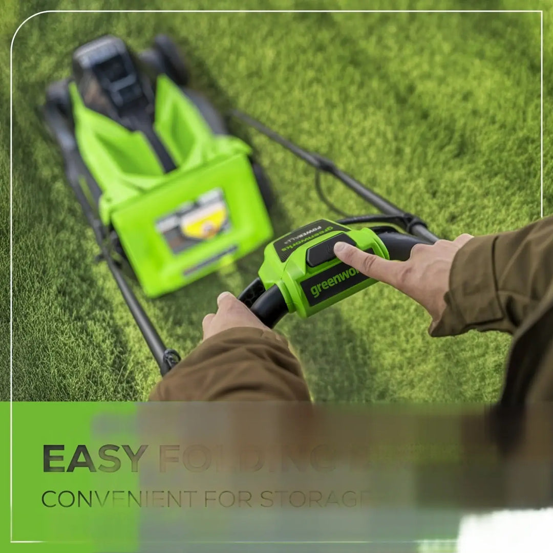24V 13" Cordless Battery Brushless Push Lawn Mower: 4.0 Ah Battery and Charger, LM1322