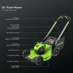 Load image into Gallery viewer, 80V 21" Cordless Battery 4-in-1 Push Lawn Mower: 4.0 Ah Battery and Charger, LM2108