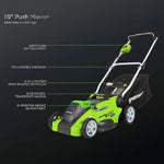 Load image into Gallery viewer, 40V 16" Cordless Battery Push Lawn Mower w/ 4.0Ah Battery &amp; Charger, LM1604