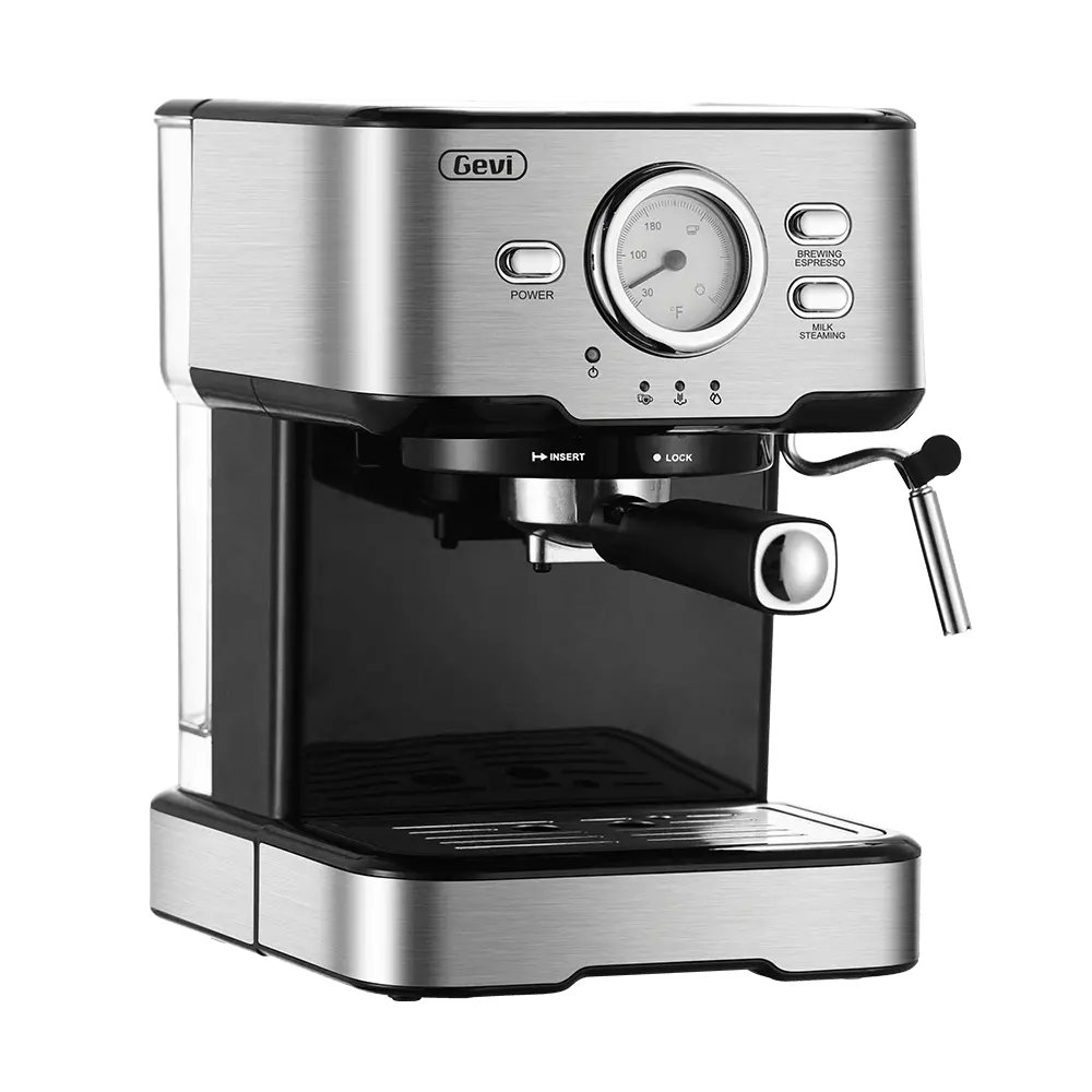 GEVI 2-in-1 Espresso Machine with Milk Frother Wand and Dual Temperature Control 20 Bar ECMD0