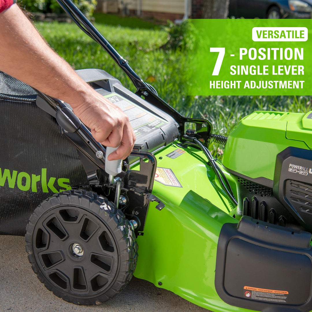 48V (24V x 2) 20" Cordless Battery Push Mower: (2) 4.0 Ah USB Batteries and Dual-Port Rapid Charger, LM2002