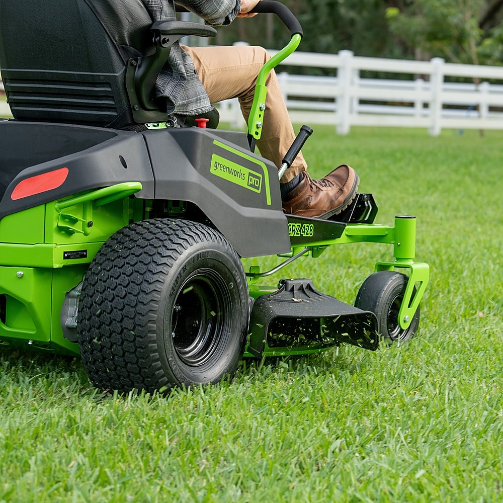 80V 42" Cordless Battery CrossoverZ Zero Turn Lawn Mower, Twelve (12) 4.0 Ah Batteries and (3) Dual-Port Turbo Chargers, CRZ4281