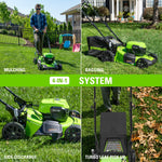 Load image into Gallery viewer, 48V (24V x 2) 20" Cordless Battery Push Mower: (2) 4.0 Ah USB Batteries and Dual-Port Rapid Charger, LM2002