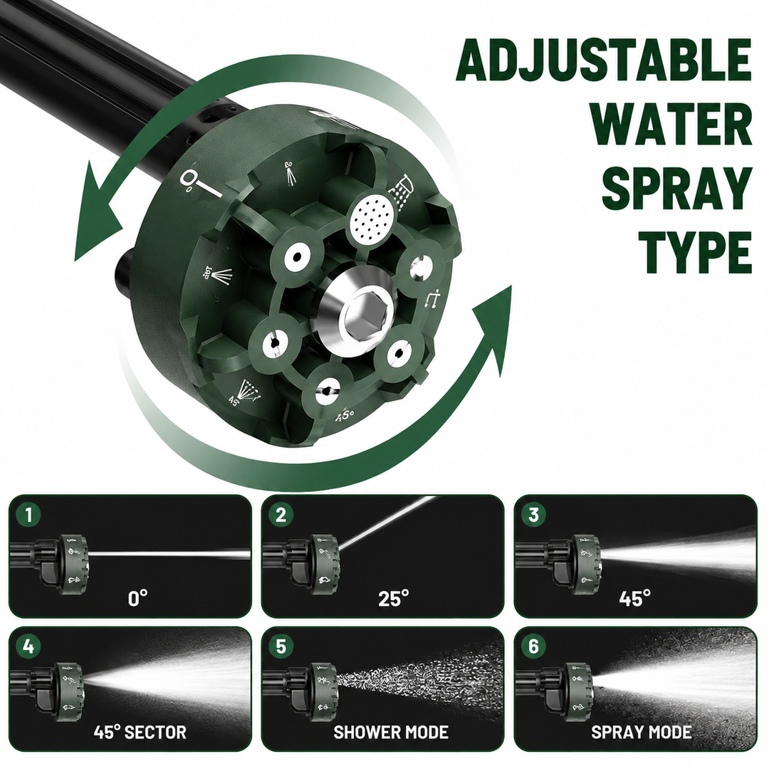 Cordless Portable Pressure Washer – 32.8FT Hose & 6-in-1 Nozzle
