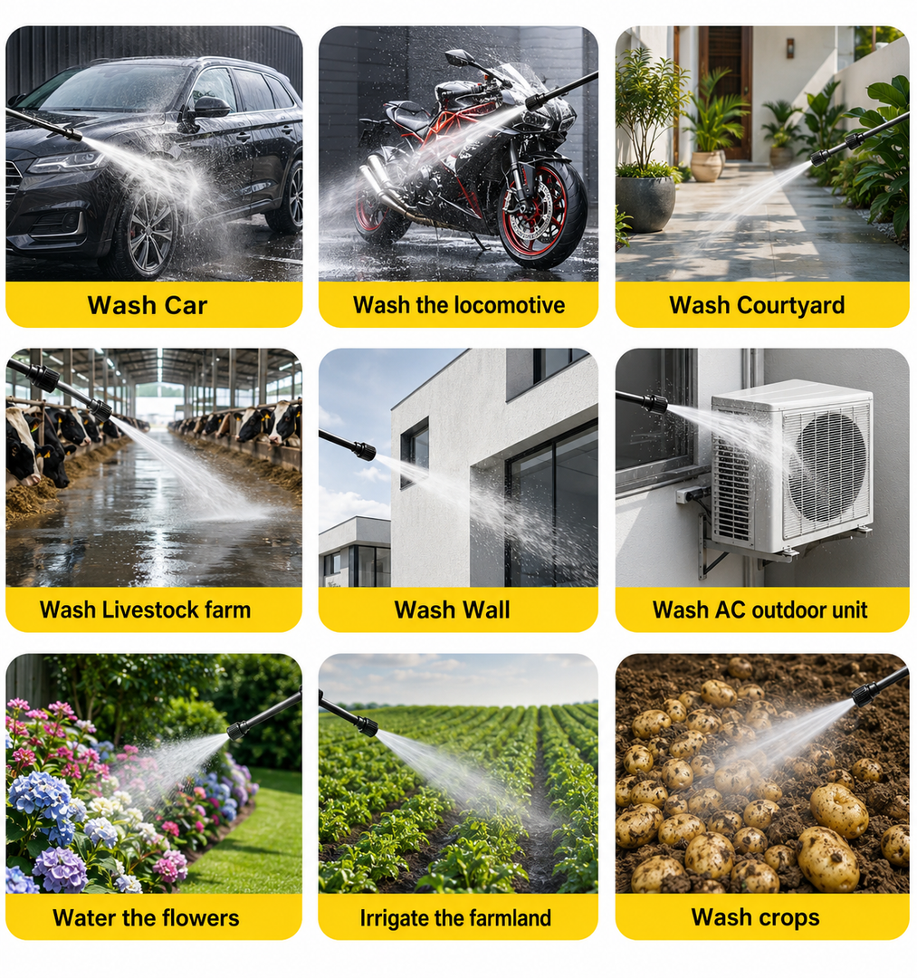 21V Cordless Car Washer – 6-in-1 Nozzle & Dual Batteries