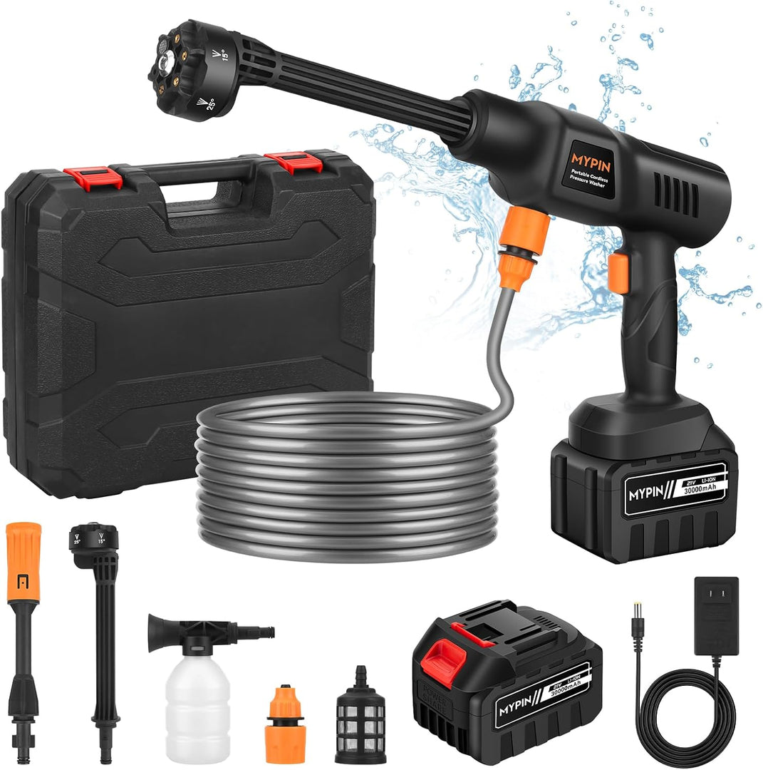 MYPIN 600 PSI Cordless Pressure Washer – 21V 3.0Ah, 6-in-1 Nozzle