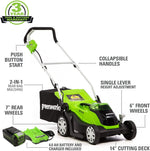 Load image into Gallery viewer, 40V 14" Cordless Battery Push Lawn Mower: 4.0 Ah Battery and Charger, LM1404