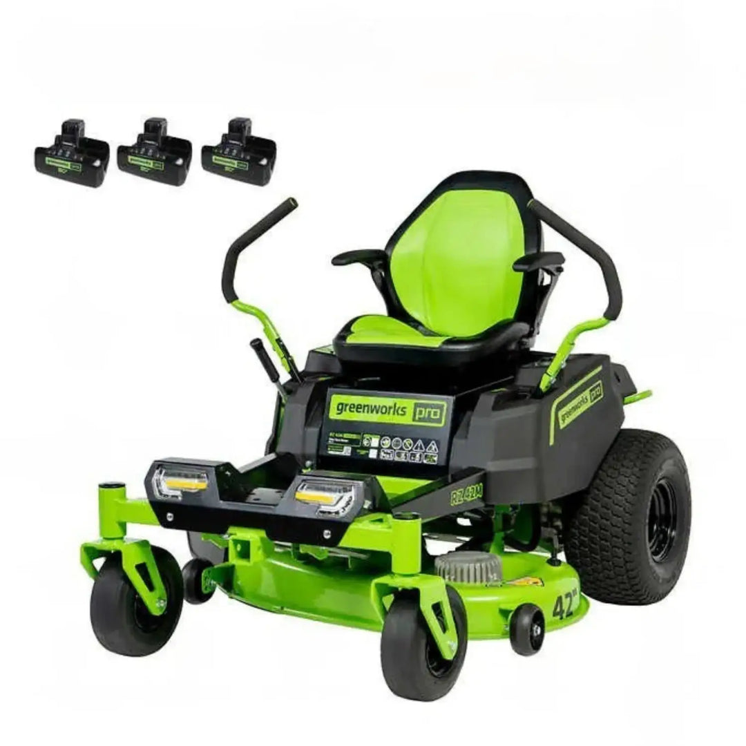 REFURBISHED 80V 42" Cordless Battery CrossoverZ Zero Turn Lawn Mower w/ Six (6) 5.0Ah Batteries and Three (3) Dual Port Turbo Chargers, CRZ4281