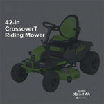 Load image into Gallery viewer, 80V 42" Cordless Battery CrossoverT Riding Lawn Mower w/ Six (6) 5.0Ah Batteries and Three (3) Dual Port Turbo Chargers, CRZ4281