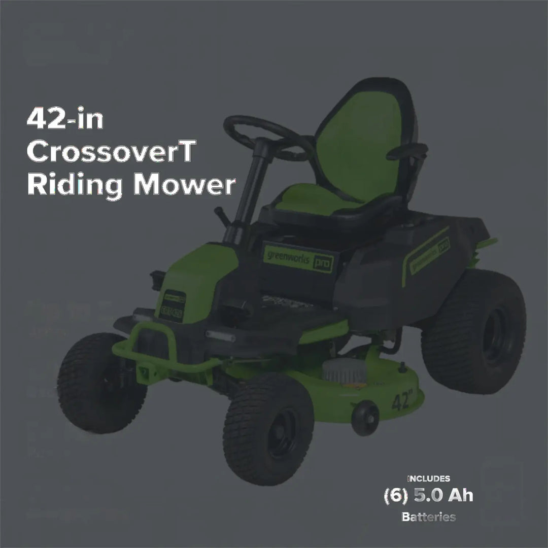 80V 42" Cordless Battery CrossoverT Riding Lawn Mower w/ Six (6) 5.0Ah Batteries and Three (3) Dual Port Turbo Chargers, CRZ4281