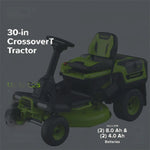Load image into Gallery viewer, 60V 30” CrossoverT Riding Lawn Tractor with (2) 8.0 Ah, (2) 4.0 Ah Batteries &amp; 600-Watt Charger, CRT3061