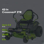Load image into Gallery viewer, 60V 42" Electric CrossoverZ Zero Turn Mower: (6) 8 Ah Batteries and 600W Wall Charger, CRZ4262