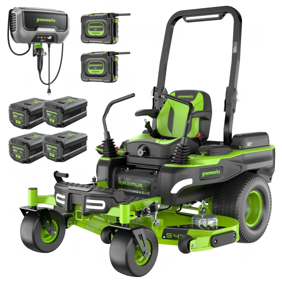 80V 54" MaximusZ Zero Turn Riding Mower with (2) 16.0 Ah and (4) 4.0 Ah Batteries and 1.5kW Charger, MZ5481