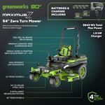 Load image into Gallery viewer, 80V 54" MaximusZ Zero Turn Riding Mower with (2) 16.0 Ah and (4) 4.0 Ah Batteries and 1.5kW Charger, MZ5481