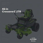 Load image into Gallery viewer, RENEWED 80V 42" Cordless Battery CrossoverZ Zero Turn Lawn Mower, (4) 5Ah Batteries and (3) Dual-Port Chargers, CRZ4282