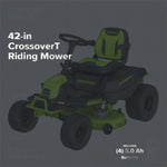 Load image into Gallery viewer, 80V 42" Cordless Battery CrossoverT Riding Lawn Mower, (4) 5.0Ah Batteries and 600W Wall Charger, CRT4282