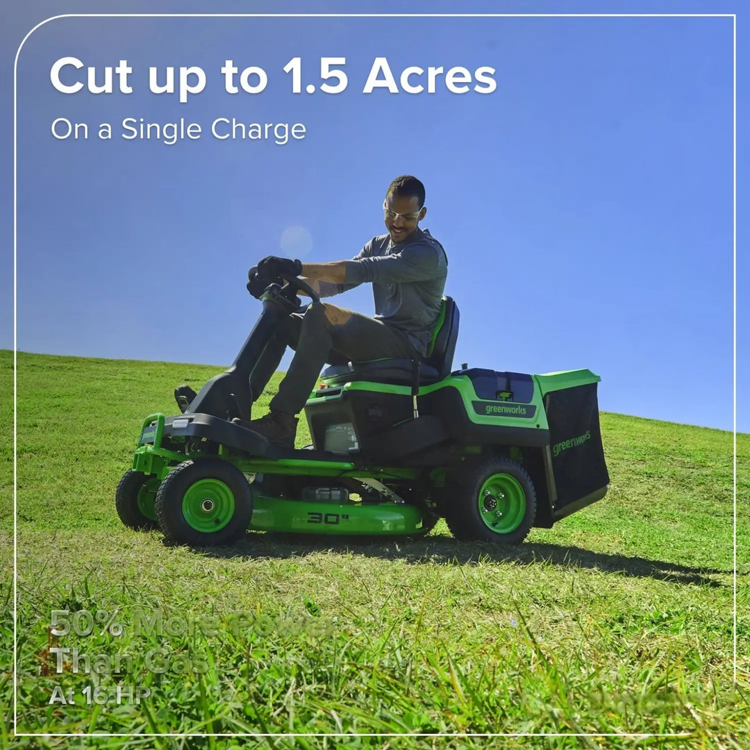 80V 30" CrossoverT Riding Lawn Tractor : (4) 6.0 Ah Batteries and 600-Watt Charger, CRT3081