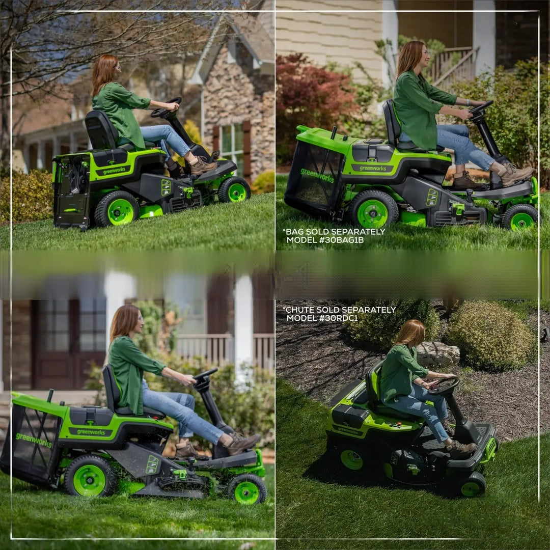 80V 30" CrossoverT Riding Lawn Tractor : (4) 6.0 Ah Batteries and 600-Watt Charger, CRT3081