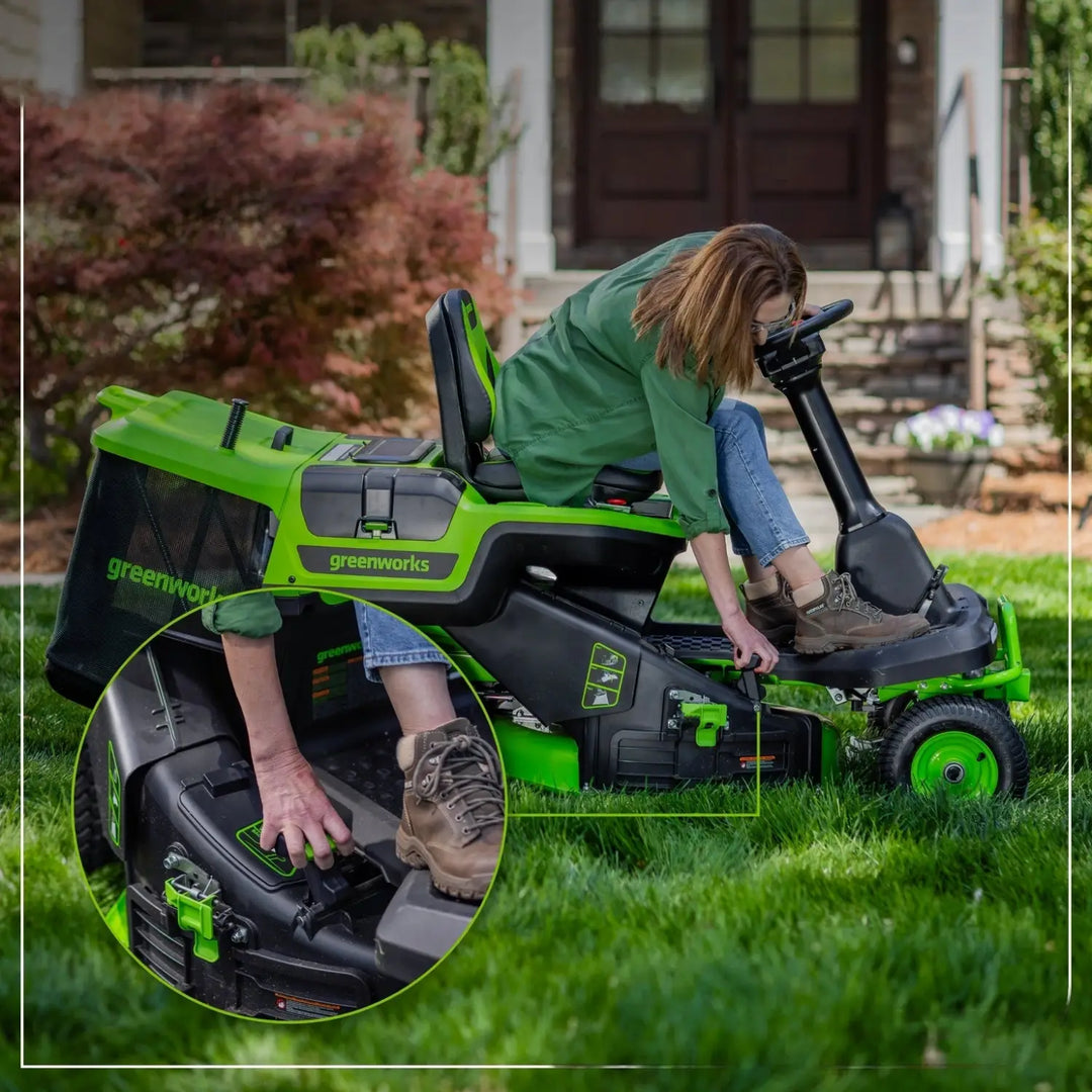 80V 30" CrossoverT Riding Lawn Tractor : (4) 6.0 Ah Batteries and 600-Watt Charger, CRT3081