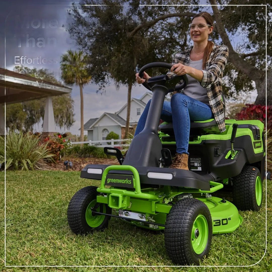 80V 30" CrossoverT Riding Lawn Tractor : (4) 6.0 Ah Batteries and 600-Watt Charger, CRT3081