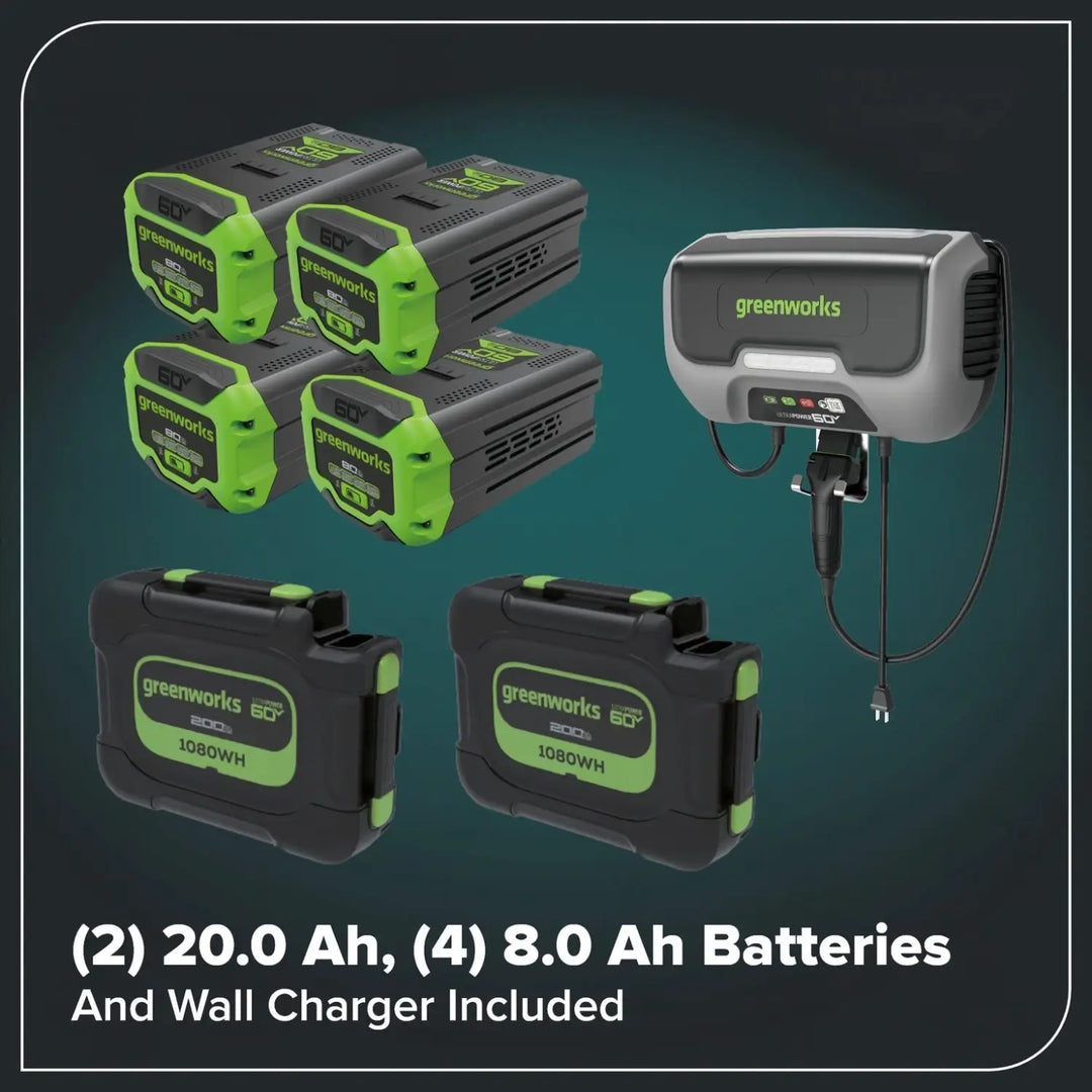 60V 54" MaximusZ Zero Turn Riding Mower with (2) 20.0 Ah, (4) 8.0 Ah Batteries and 1.5kW Charger, MZ5461