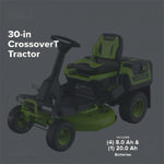 Load image into Gallery viewer, 60V 30" CrossoverT Riding Lawn Tractor, Bagger Included, (4) 8.0 Ah (1) 20.0Ah Batteries and 600-Watt Charger, CRT3062