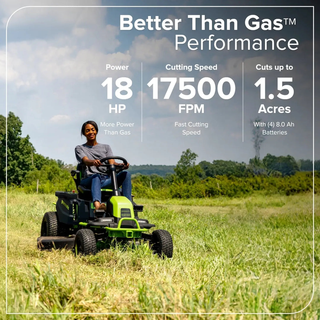 60V 42" Cordless Battery CrossoverT Riding Lawn Mower, (4) 8.0 Ah Batteries and 600W Wall Charger, CRT4262