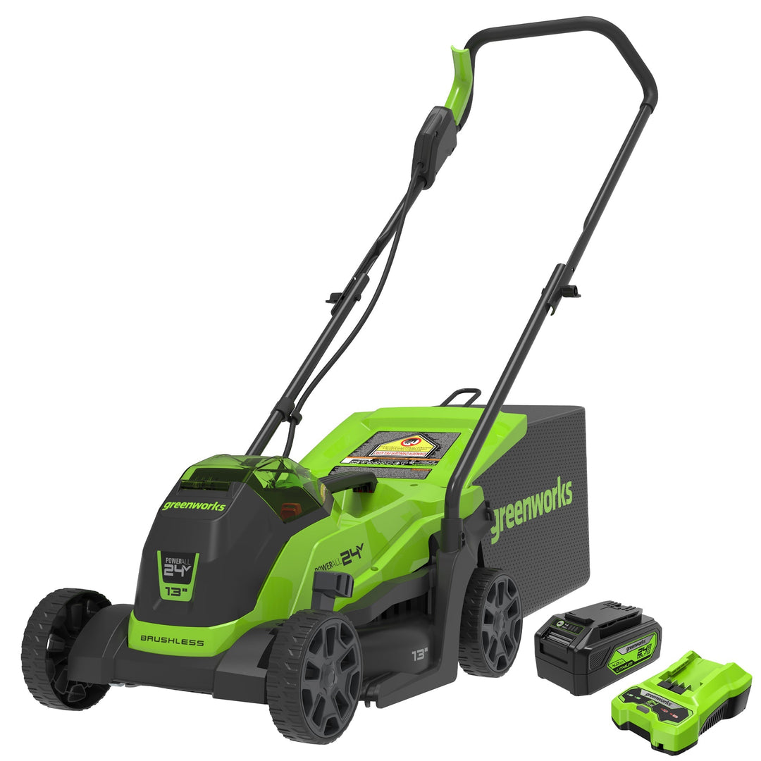 24V 13" Cordless Battery BL Push Lawn Mower: 4.0 Ah Battery and Charger, LM1312